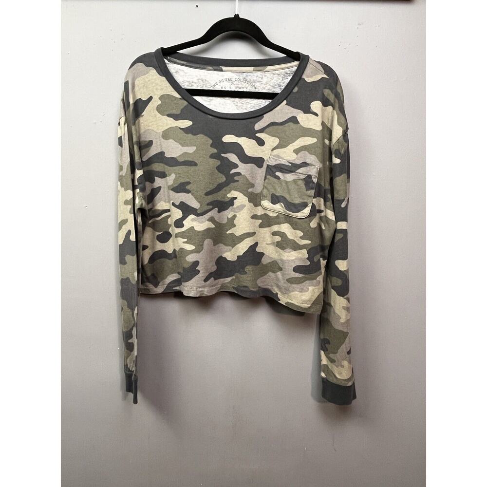 Aero 80's Boxy Cropped Tee Womens XL OG Tee Collection Camo Long Sleeve LS